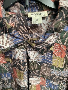 Women’s Bogari  Silk Button-Up Shirt in Multicolor Abstract Print